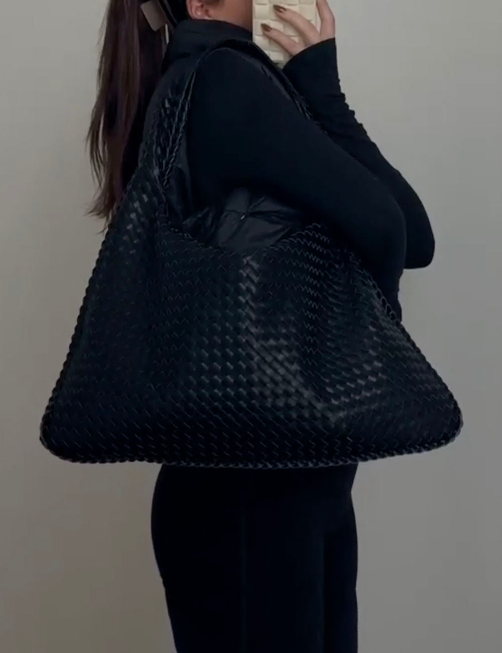Vegan Leather Woven Hobo Bag, Braided Handbag, Woven Shoulder Bag