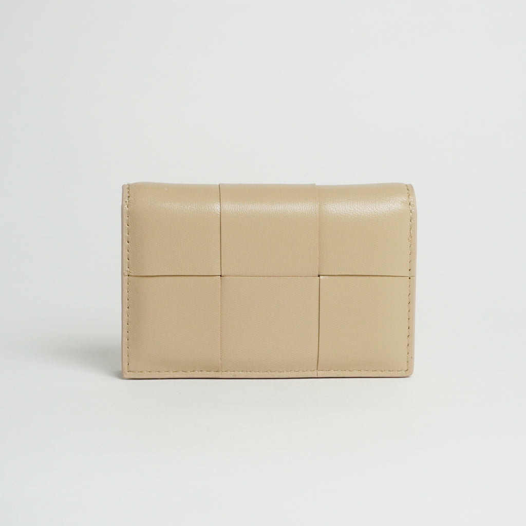 Leather Woven Card Holder, Minimalist Genuine Leather Wallet