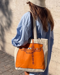 Designer Inspired Printed Tote Bag – Birkin Bag Drawing Canvas Shopper for Everyday Use