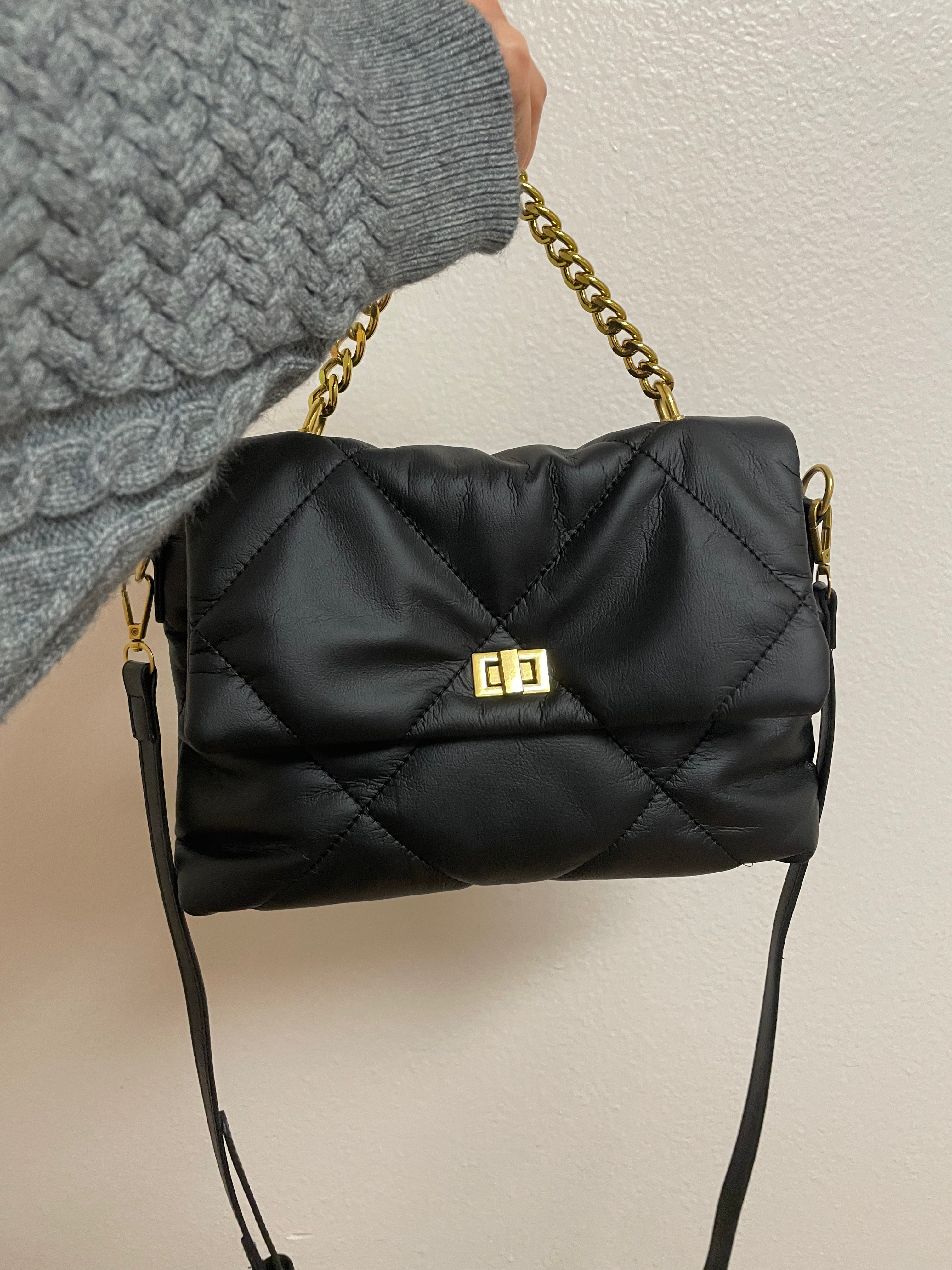 Quilted Satchel Crossbody Bag – Elegant Everyday Purse with Top Handle & Strap