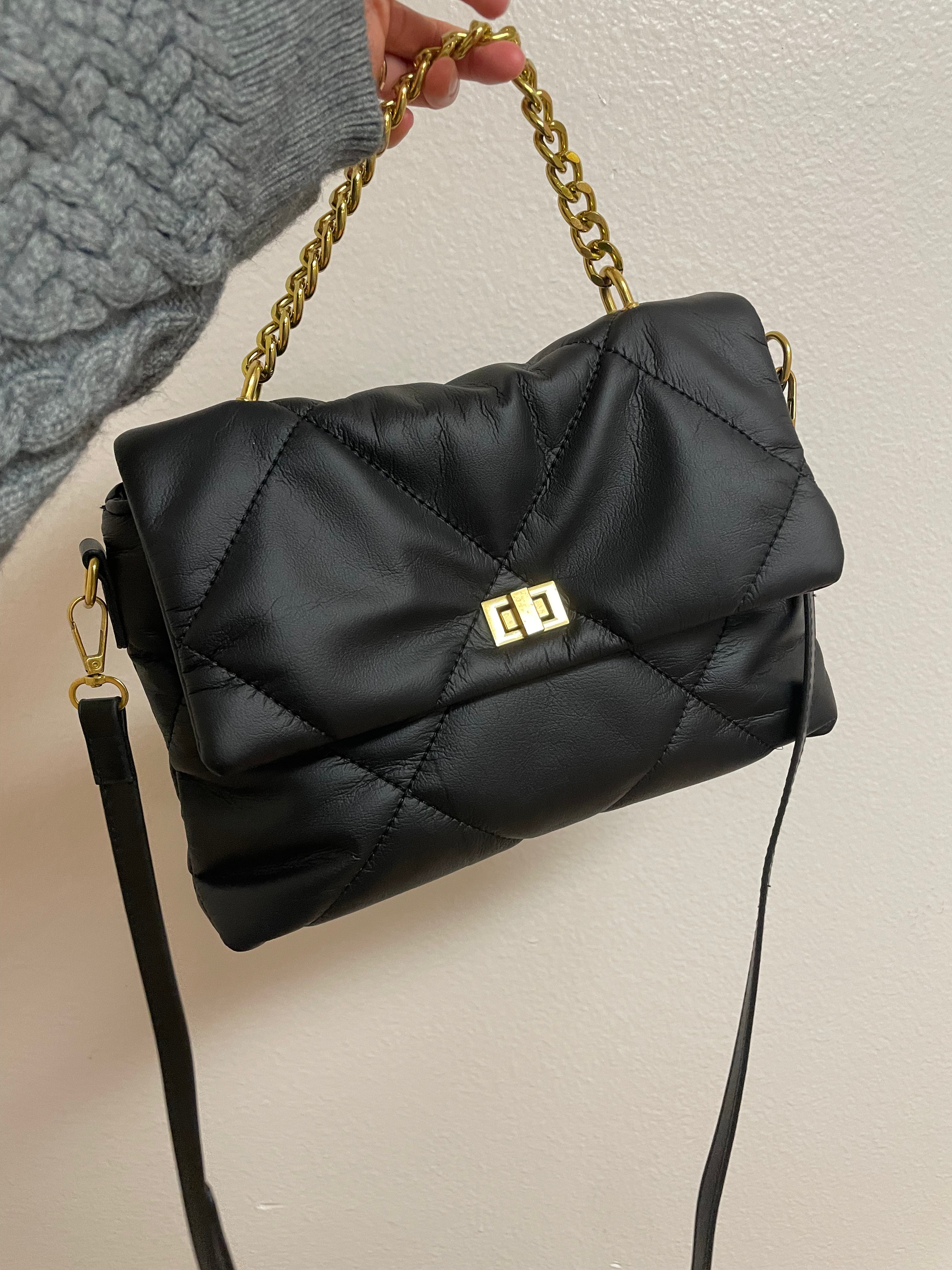 Quilted Satchel Crossbody Bag – Elegant Everyday Purse with Top Handle & Strap