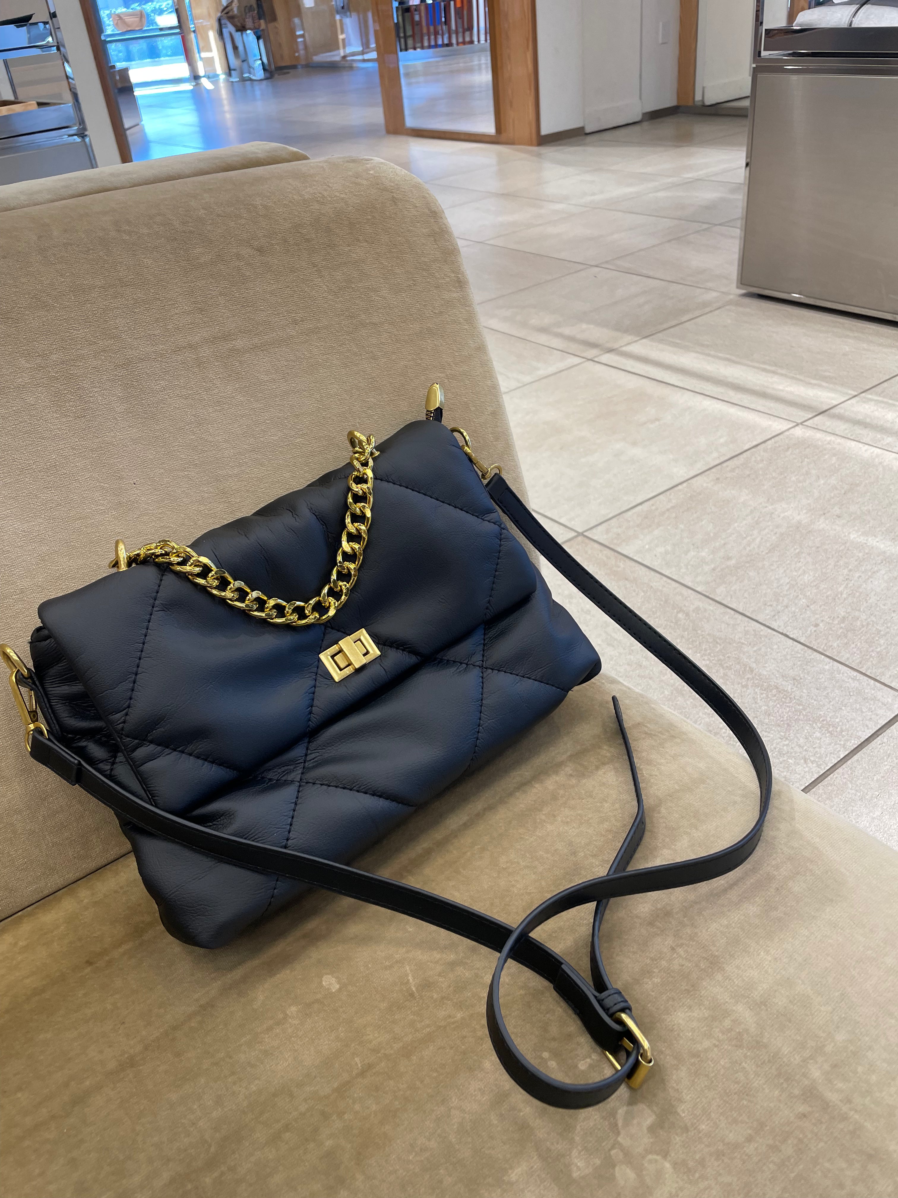 Quilted Satchel Crossbody Bag – Elegant Everyday Purse with Top Handle & Strap