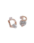 Rose Gold Plated Asymmetrical D Initial Earrings, Mismatched Statement Studs for Women