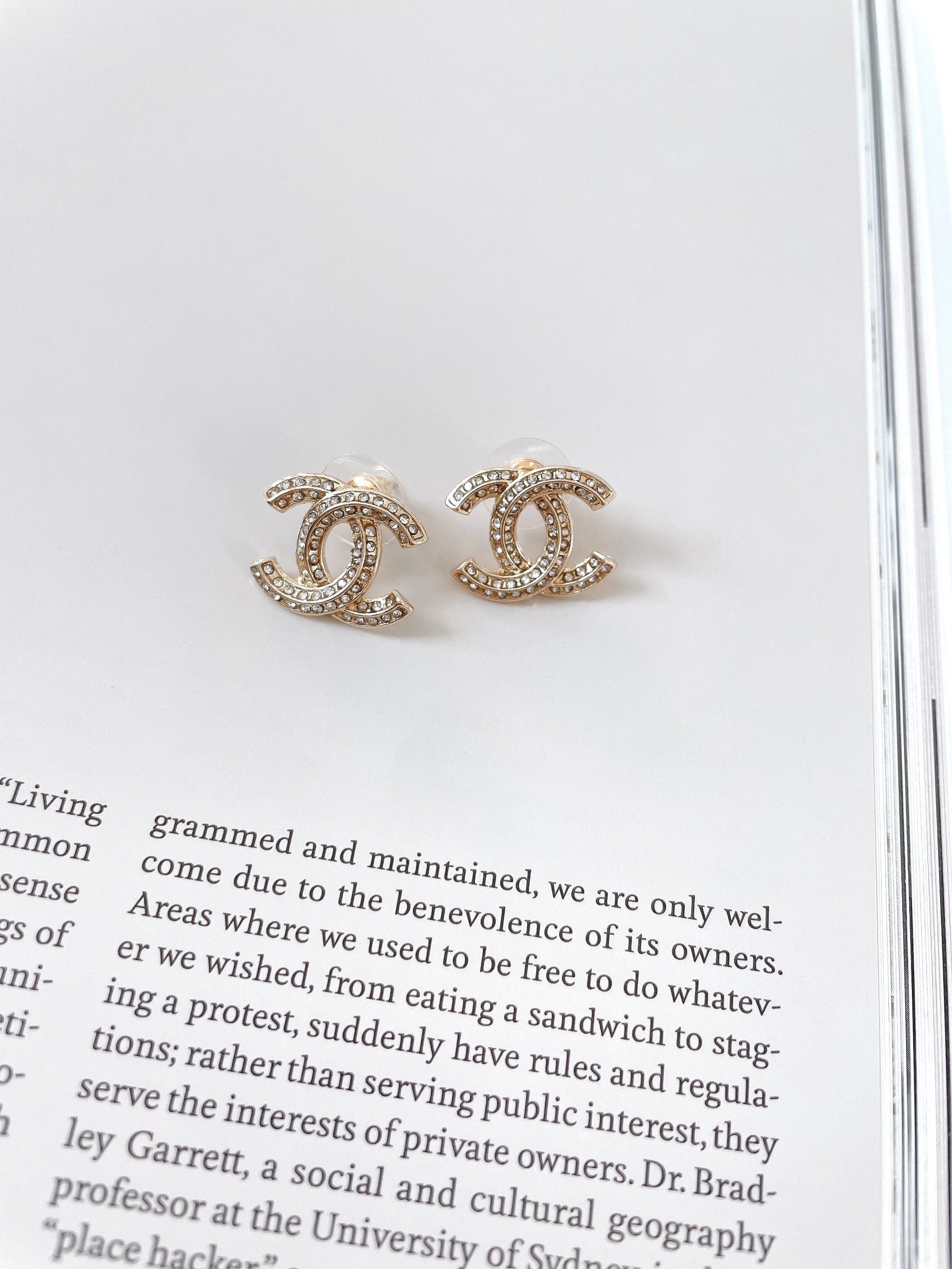 Gold Plated Rhinestone Stud Earrings – Dainty Sparkly Jewelry for Women