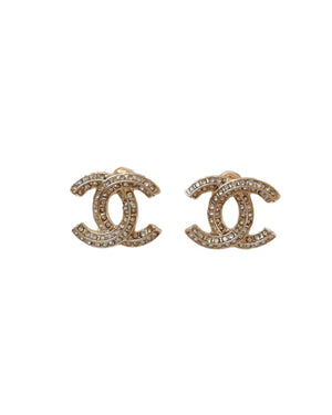Gold Plated Rhinestone Stud Earrings – Dainty Sparkly Jewelry for Women