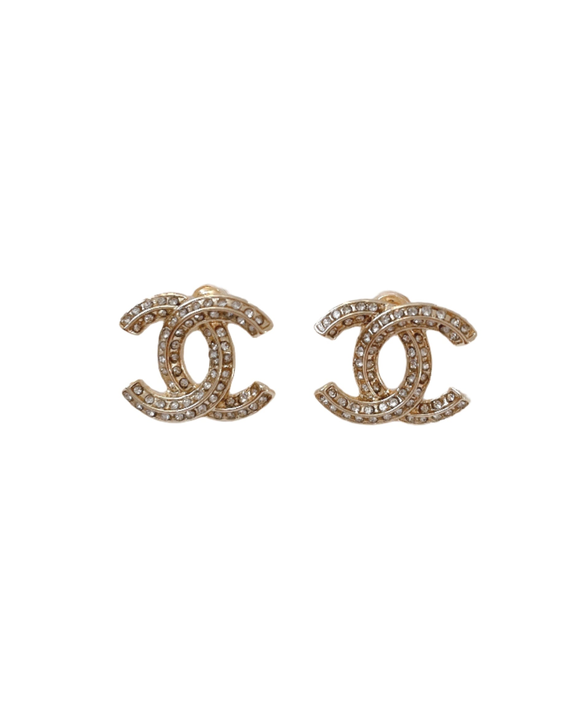 Gold Plated Rhinestone Stud Earrings – Dainty Sparkly Jewelry for Women