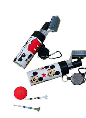 Disney Mickey Golf Club Brush Cleaner with Retainer Clip and Squeeze Water Bottle