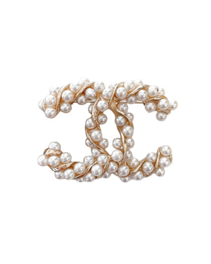 Elegant Gold Plated Imitation Pearls Brooch,Vintage-Inspired Fashion Pin for Women