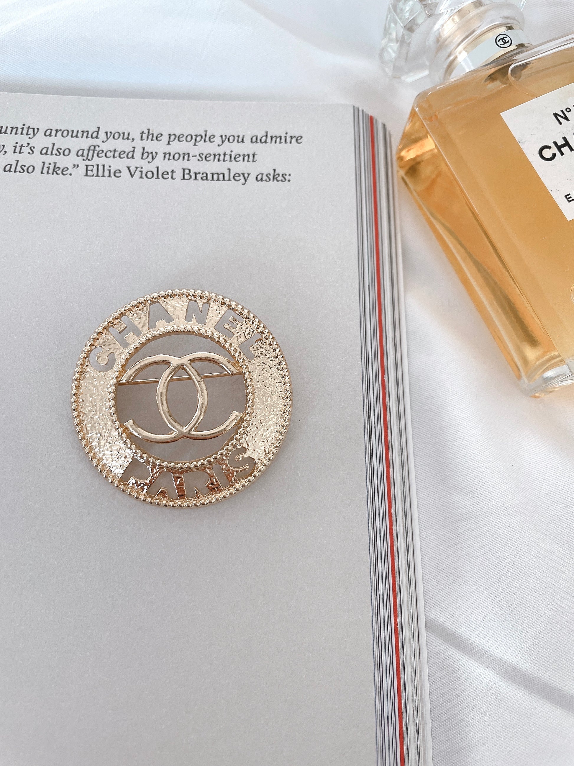 Paris Gold Plated Brooch,Vintage-Inspired Fashion Pin for Women