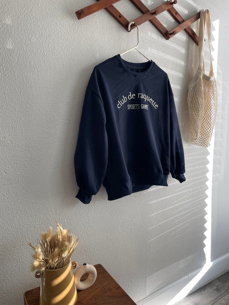 Cute Embroidery♥ club de raquette Fleece Sweatshirt