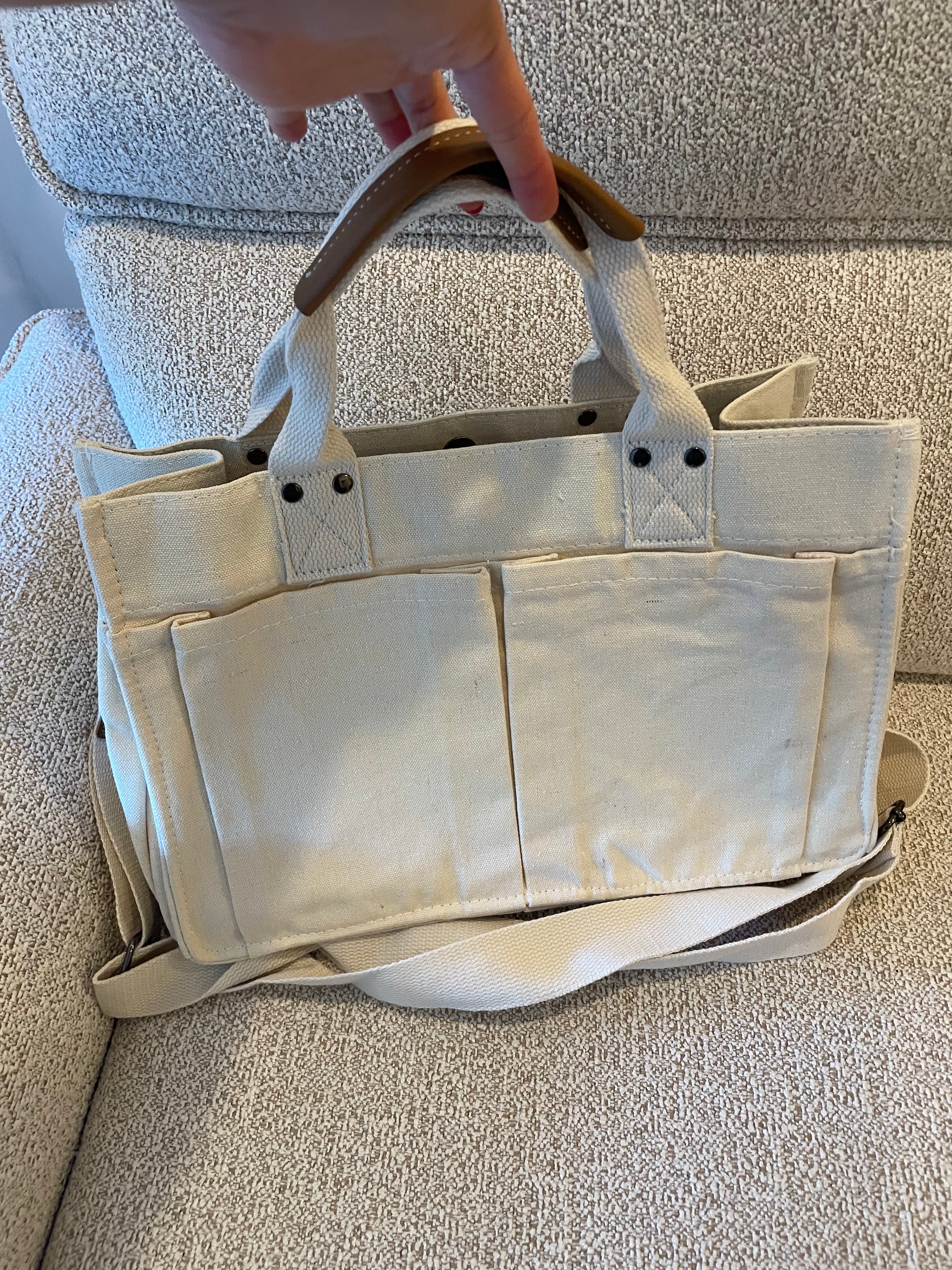 Canvas Tote Shoulder Bag – Convertible Crossbody Bag for Everyday Use
