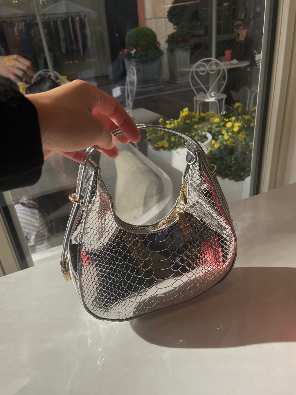 Metallic Chelsea Mini Hobo Bag – Trendy Shoulder Purse for Night Out & Everyday Glam