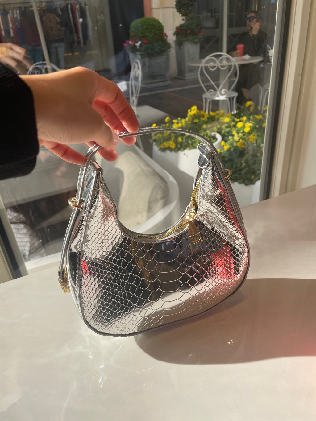 Metallic Chelsea Mini Hobo Bag – Trendy Shoulder Purse for Night Out & Everyday Glam