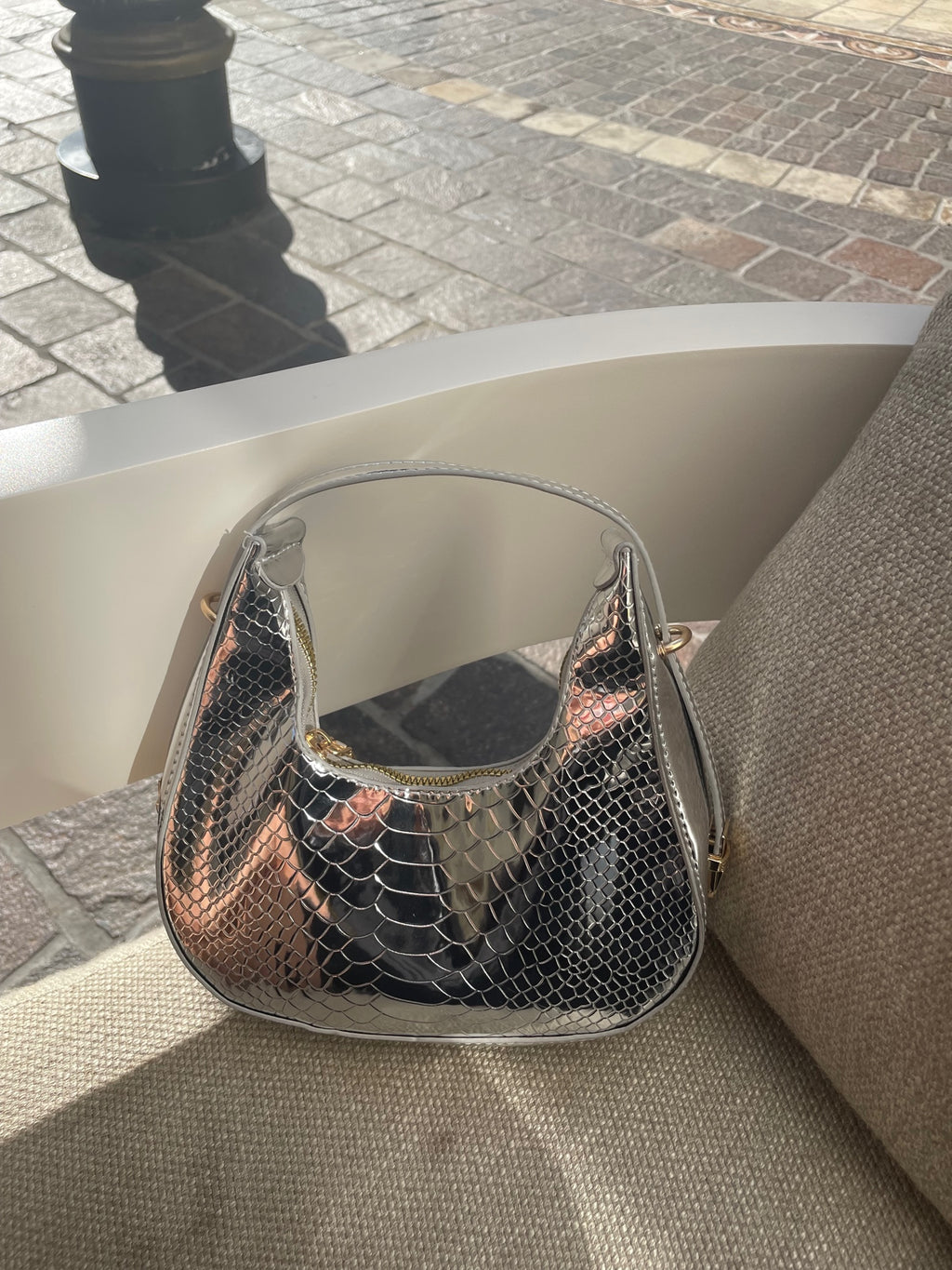 Metallic Chelsea Mini Hobo Bag – Trendy Shoulder Purse for Night Out & Everyday Glam