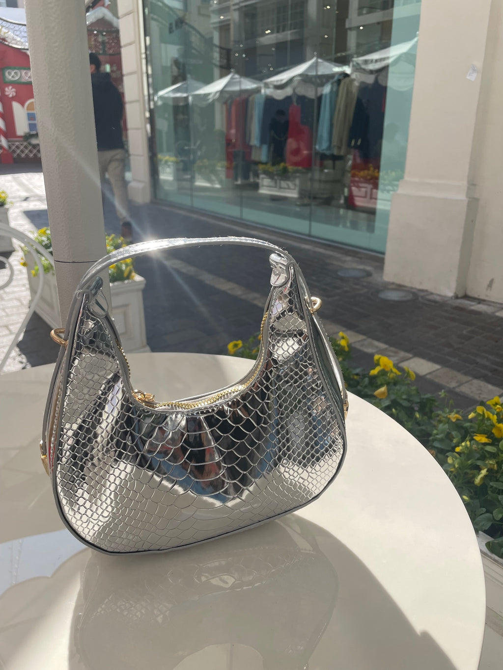 Metallic Chelsea Mini Hobo Bag – Trendy Shoulder Purse for Night Out & Everyday Glam