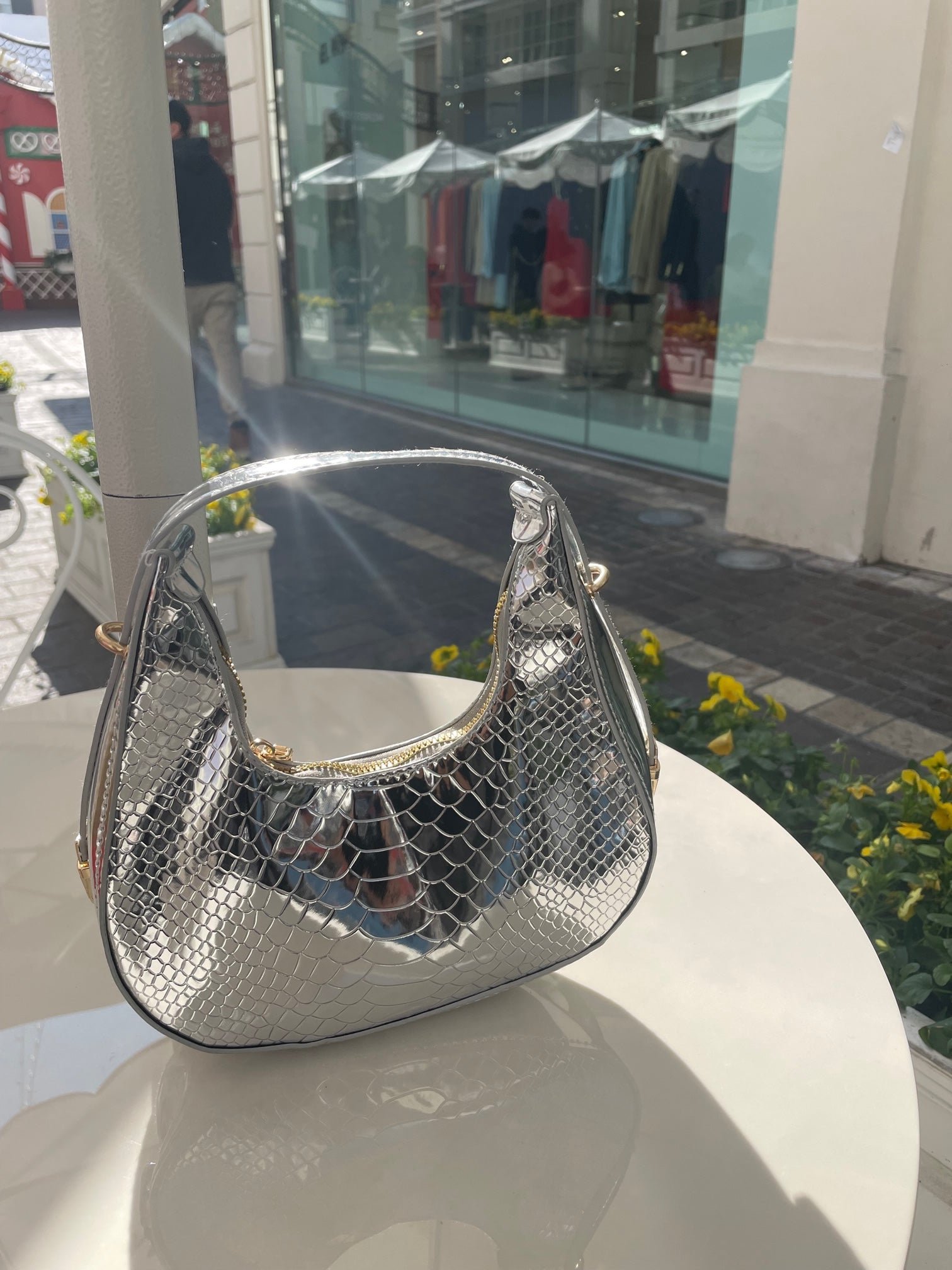 Metallic Chelsea Mini Hobo Bag – Trendy Shoulder Purse for Night Out & Everyday Glam