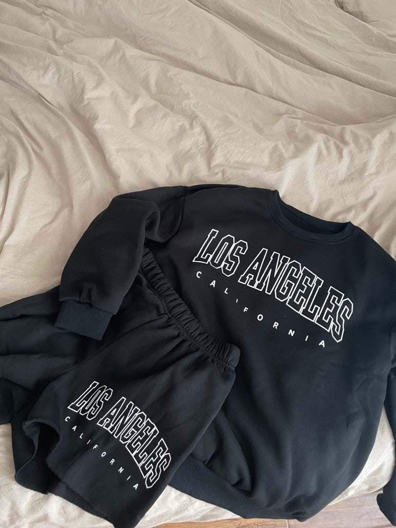 Cute & Trendy♥ Los Angeles Fleece Sweatshirt + Shorts Set 4 Colors