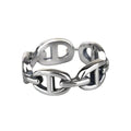 925 Sterling Silver Chain Link Adjustable Ring