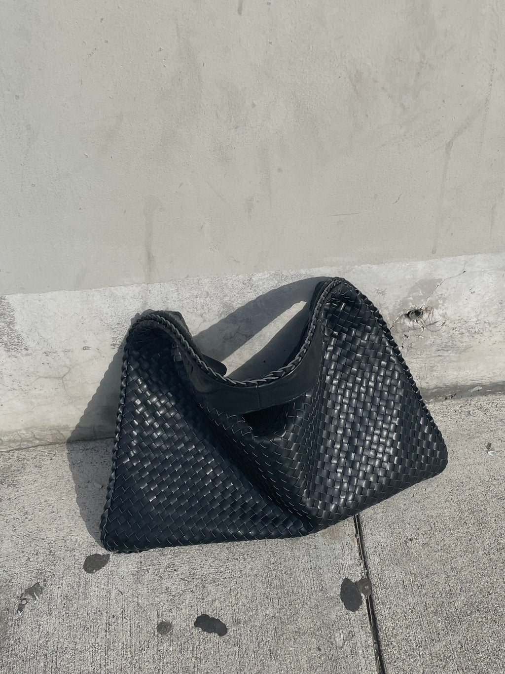 Vegan Leather Woven Hobo Bag, Braided Handbag, Woven Shoulder Bag