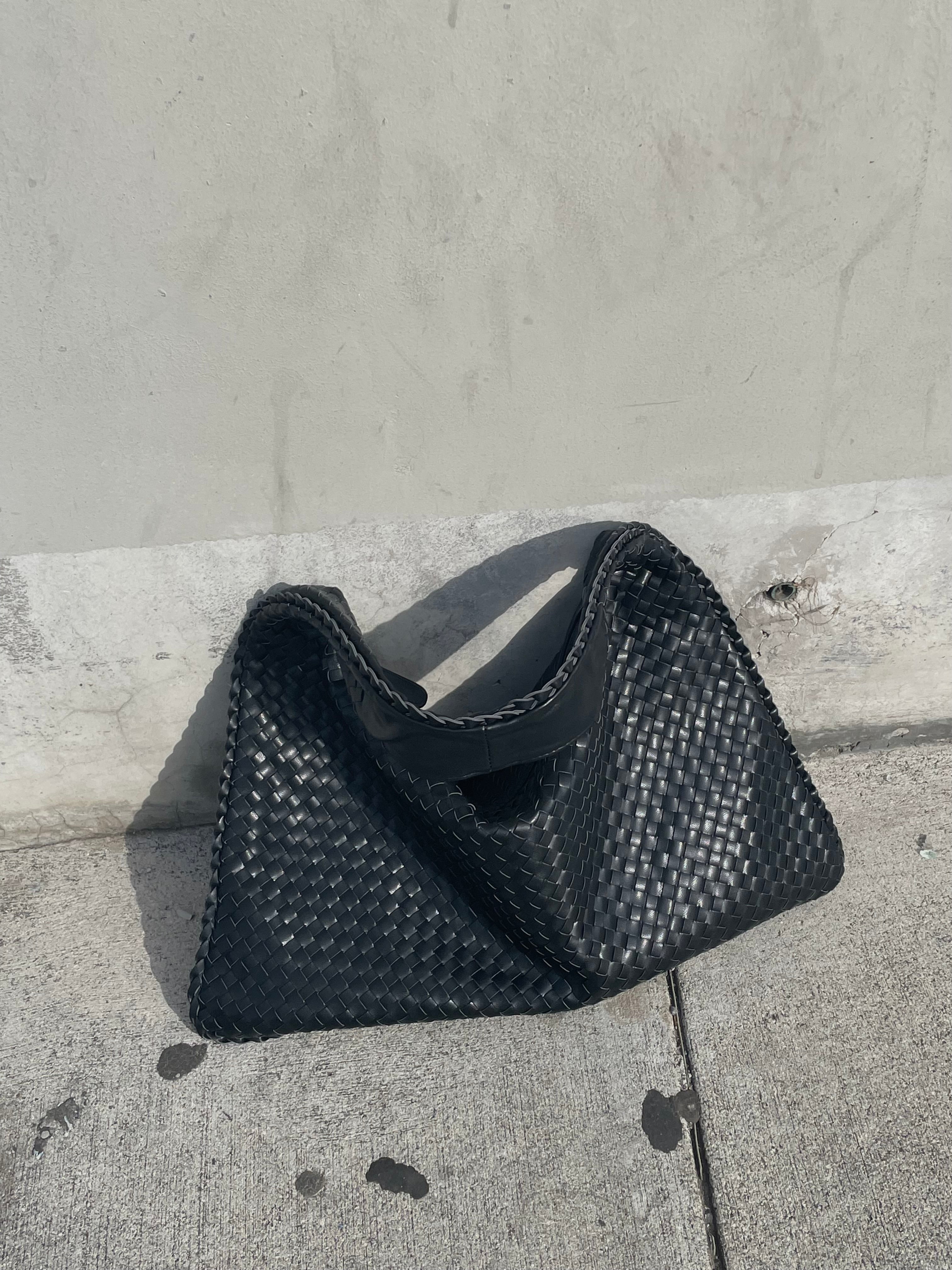 Vegan Leather Woven Hobo Bag, Braided Handbag, Woven Shoulder Bag
