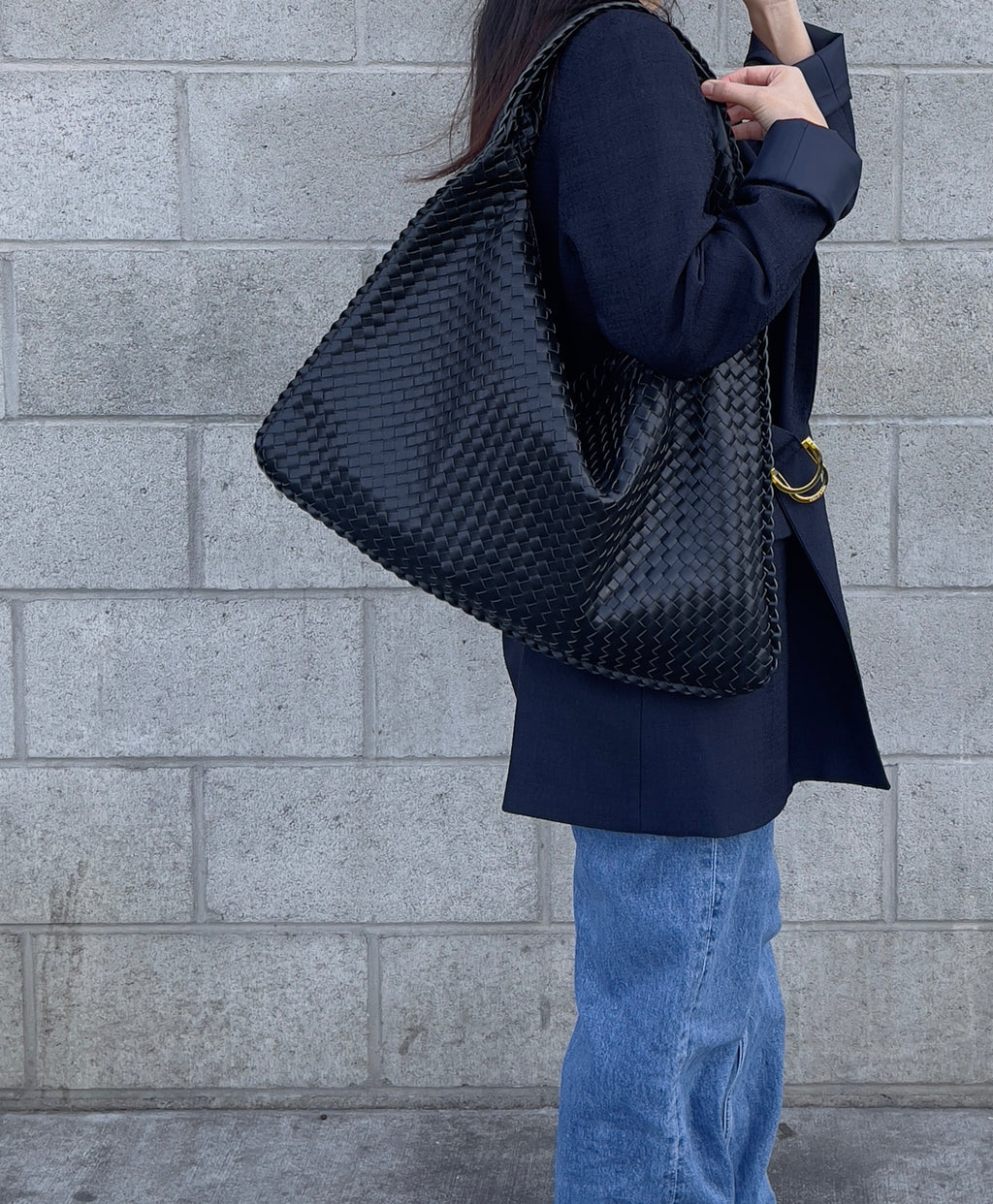 Vegan Leather Woven Hobo Bag, Braided Handbag, Woven Shoulder Bag