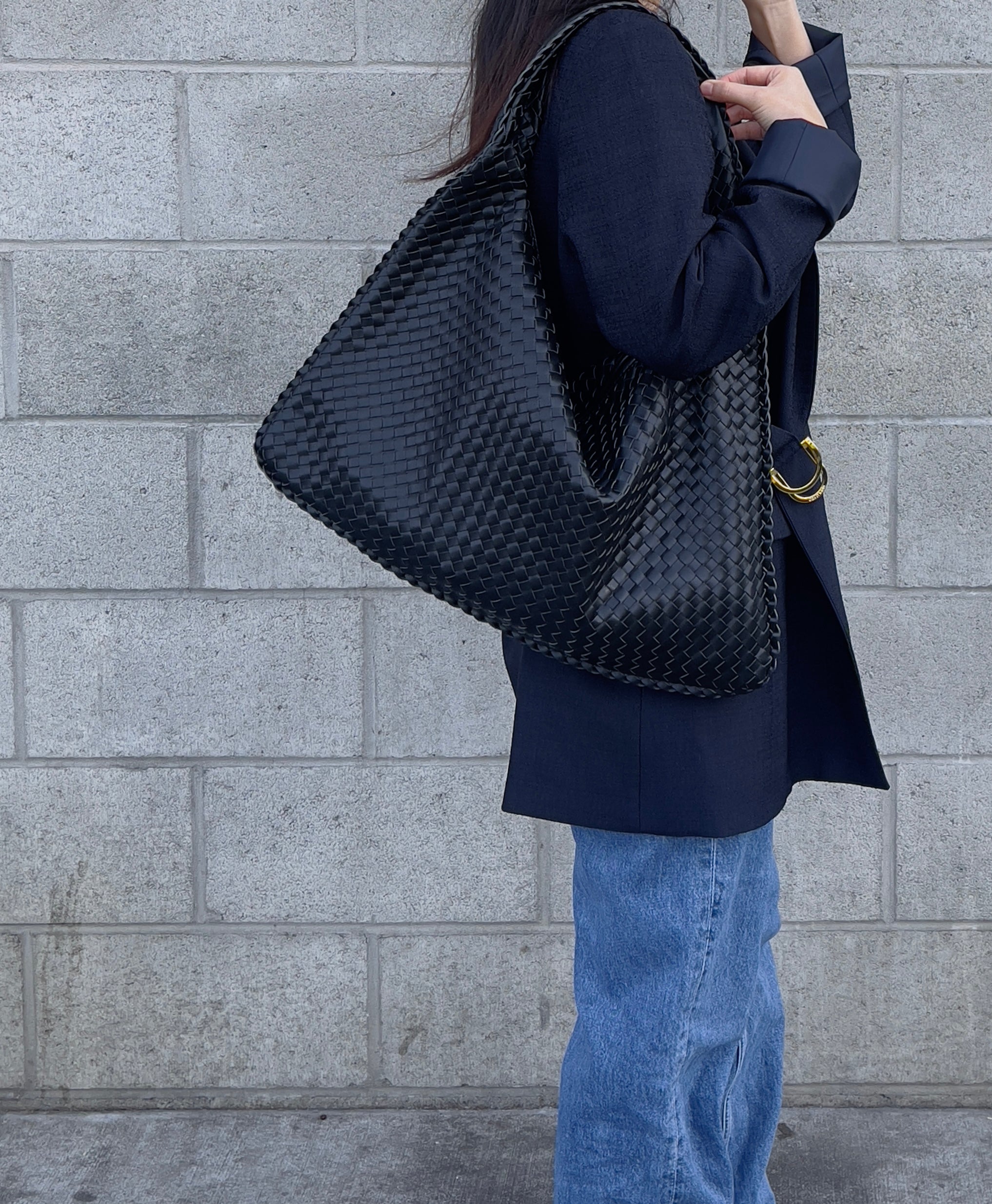 Vegan Leather Woven Hobo Bag, Braided Handbag, Woven Shoulder Bag