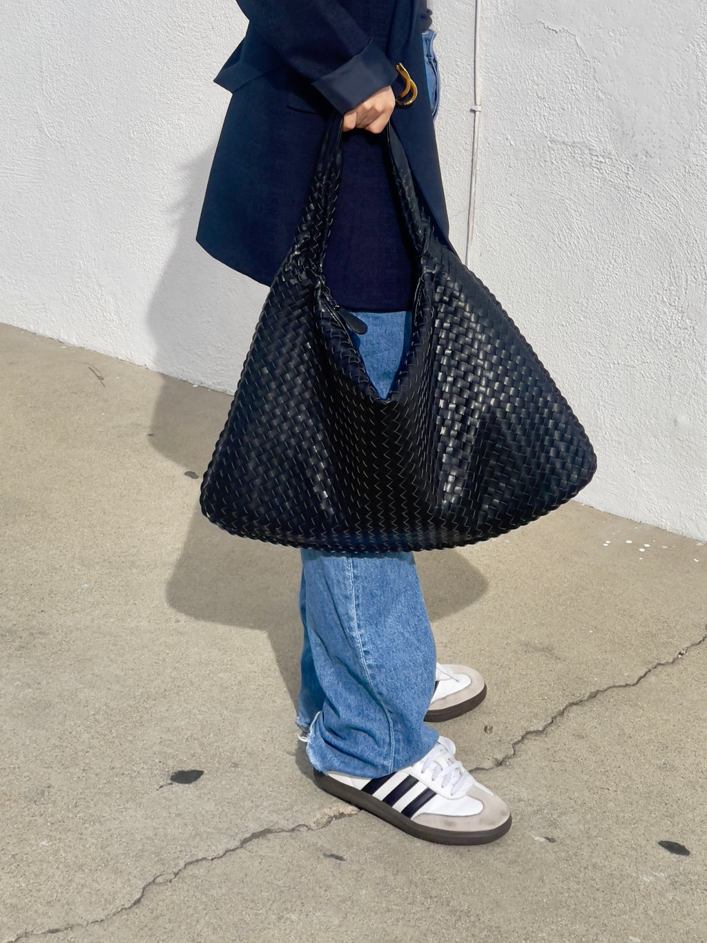 Vegan Leather Woven Hobo Bag, Braided Handbag, Woven Shoulder Bag