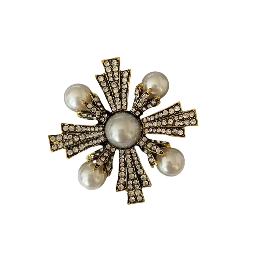 Vintage Style Pearl  Brooch