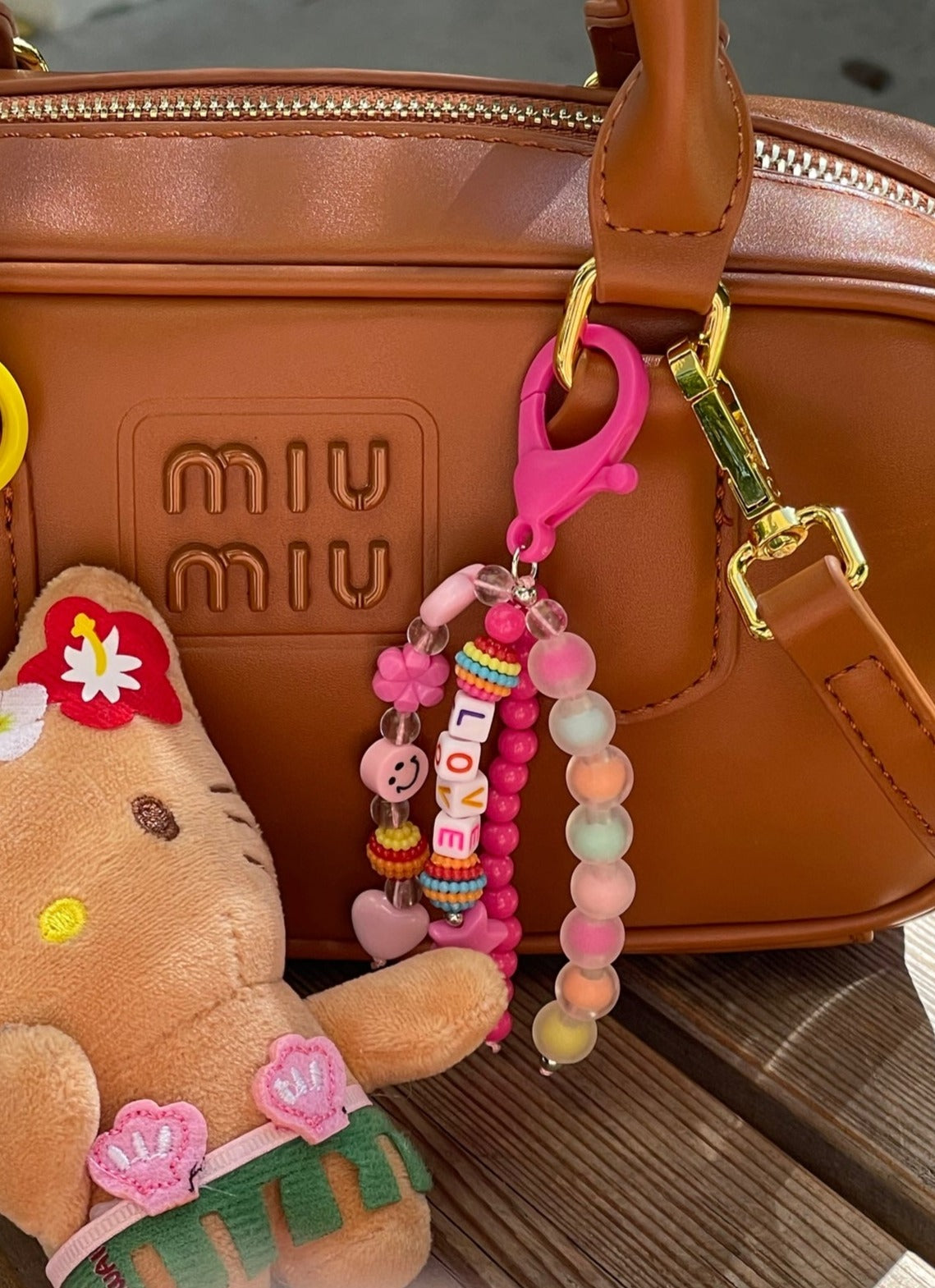 Smiley Beads Keyring/Keychain