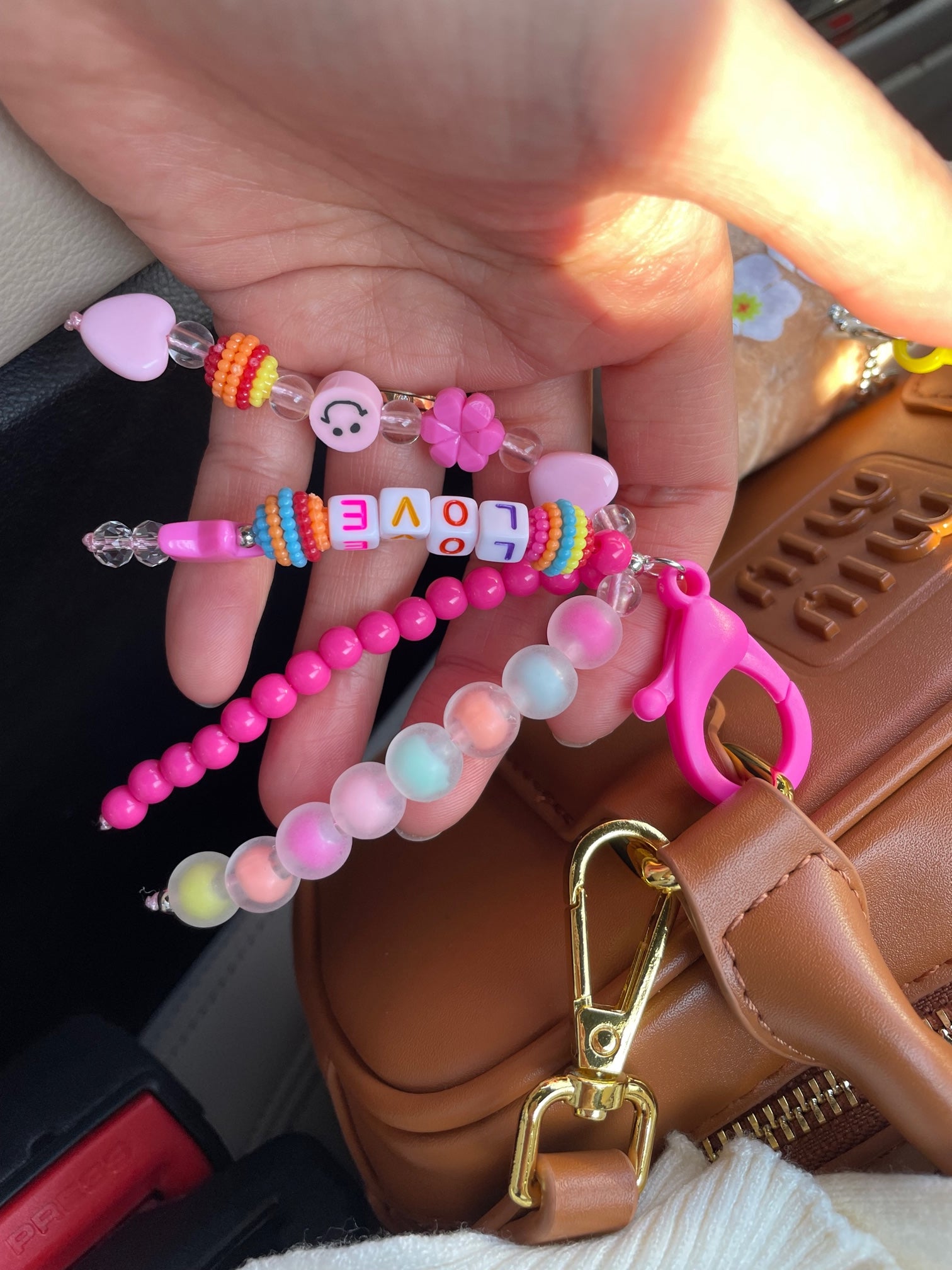 Smiley Beads Keyring/Keychain