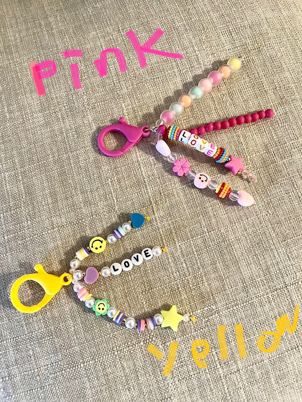 Smiley Beads Keyring/Keychain