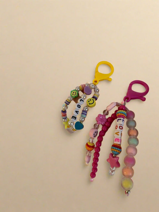 Smiley Beads Keyring/Keychain