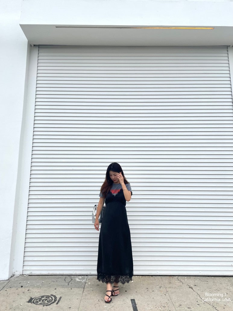 Feminine♥ Lace Cami Black Dress