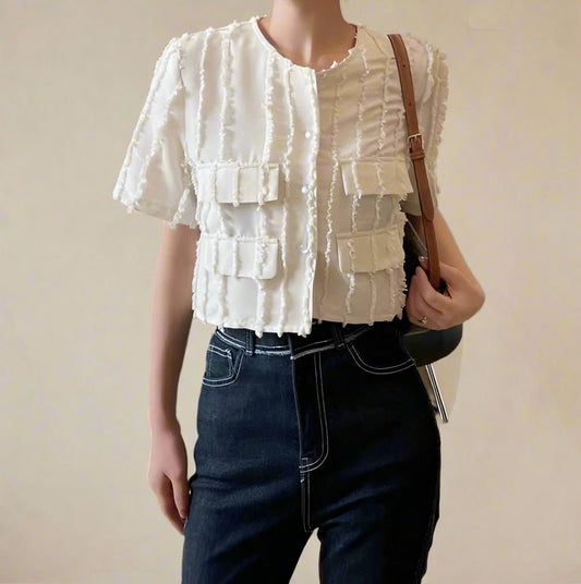 Frill Button Blouse