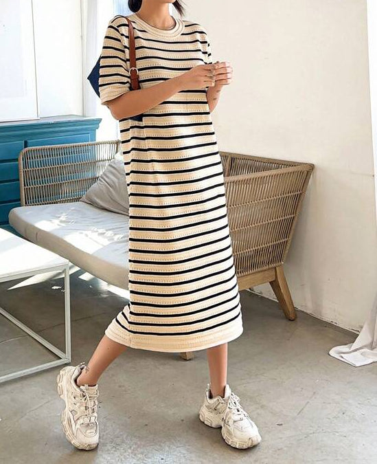 Cute & Comfy♥ Striped Knit Punching Dress