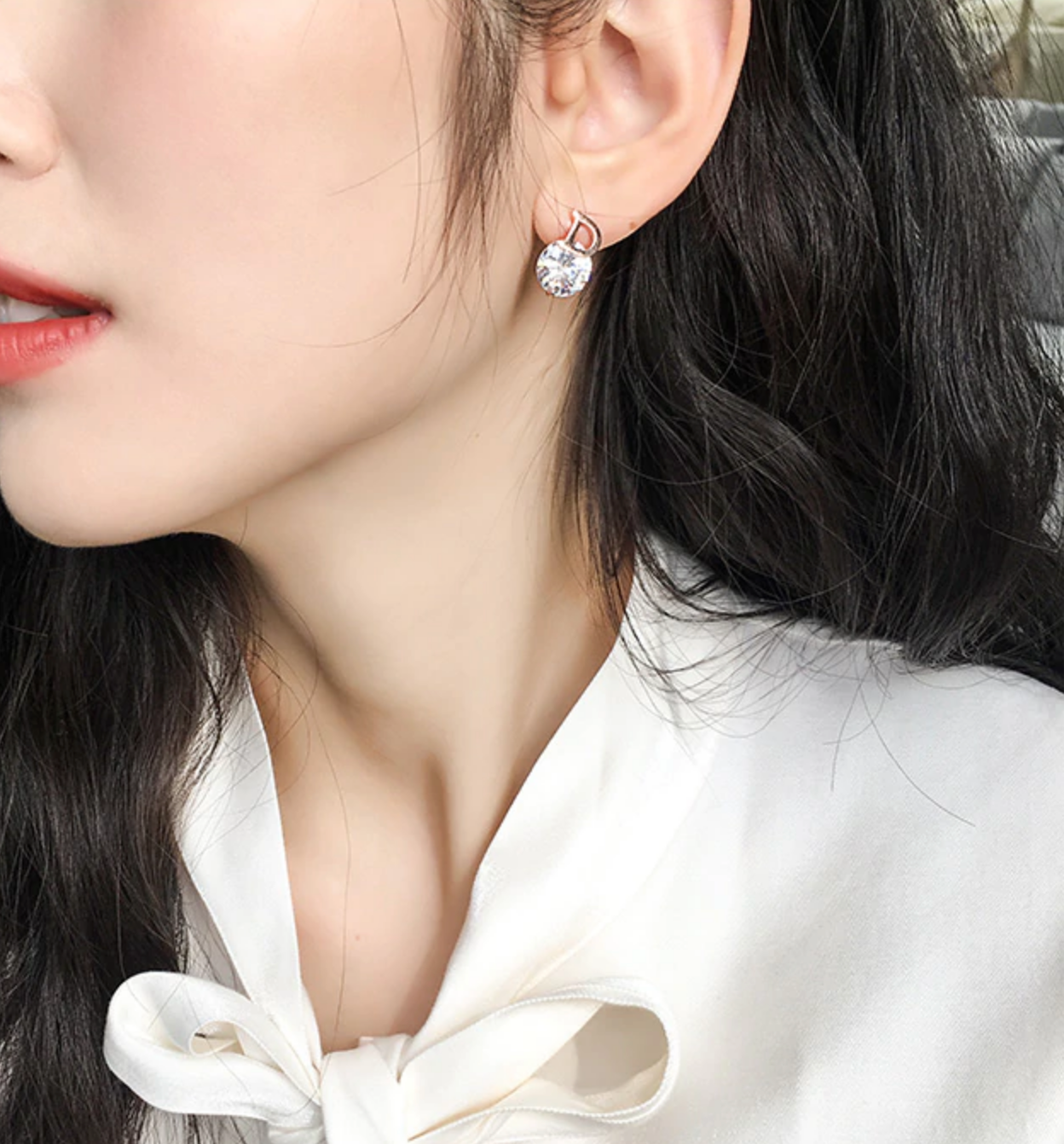 Rose Gold Plated Asymmetrical D Initial Earrings, Mismatched Statement Studs for Women
