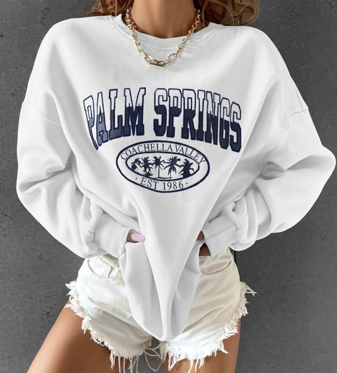 Palm Springs vibes(적극추천)♥ Palm Springs Fleece Sweatshirts 4 Colors