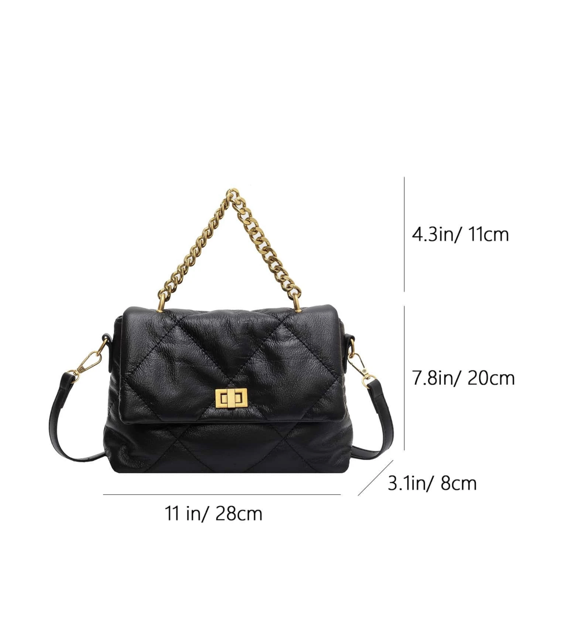 Quilted Satchel Crossbody Bag – Elegant Everyday Purse with Top Handle & Strap