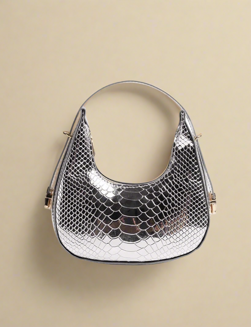Metallic Chelsea Mini Hobo Bag – Trendy Shoulder Purse for Night Out & Everyday Glam