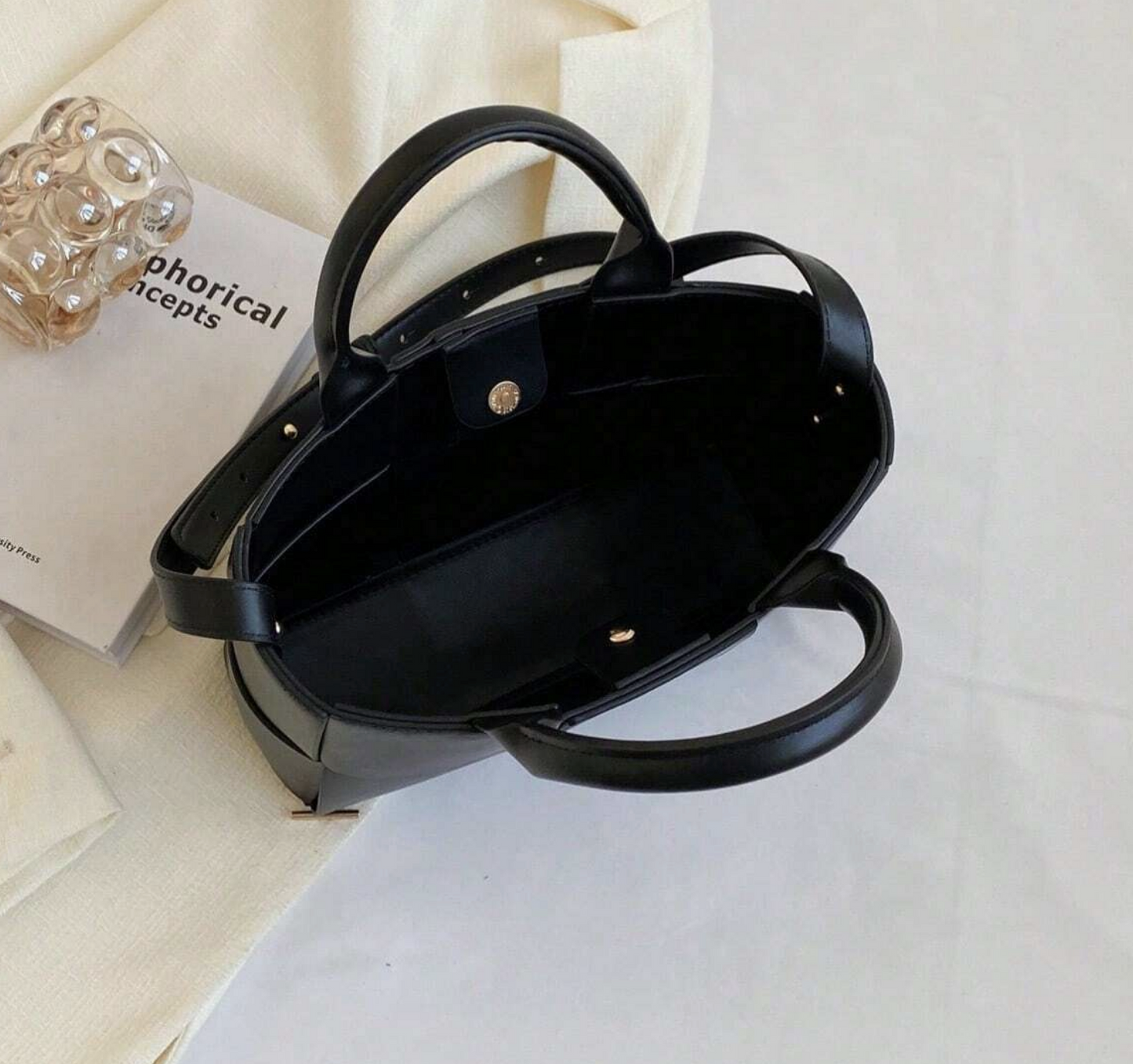 Woven Satchel Crossbody Bag, Minimalist PU Leather Adjustable Strap Bags, Large Capacity Shoulder Purse