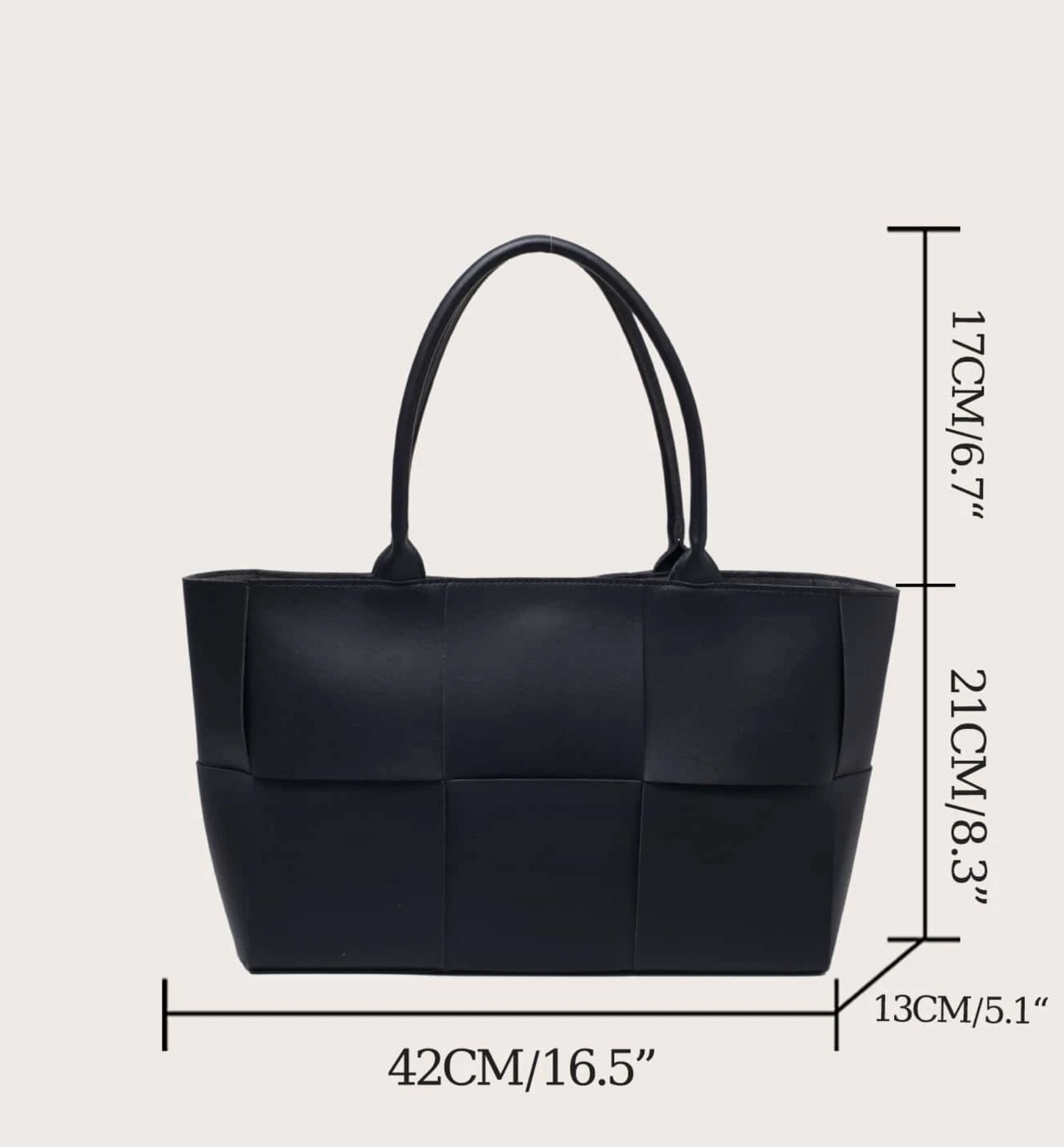 Woven Shoulder Bag with Pouch Inside, Minimalist PU Leather Adjustable Strap Bags, Large Capacity Shoulder Bag