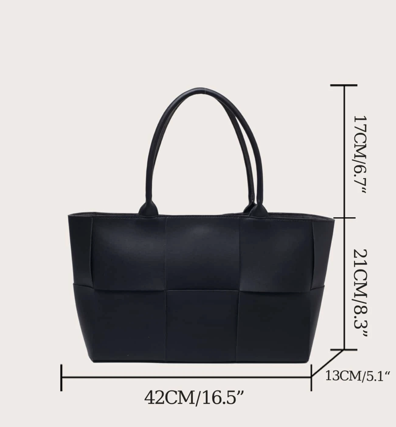 Woven PU Leather Shoulder Bag with Inner Pouch – Minimalist Adjustable Strap Crossbody Tote