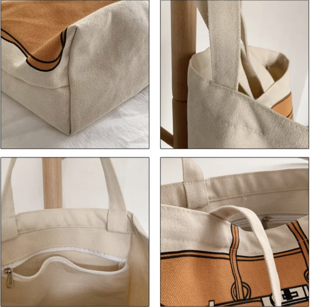 Designer Bag Printed Tote Bag, Birkin Bag Drawing Canvas Bag
