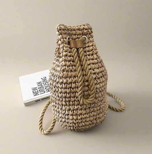 Beach Raffia Backpack