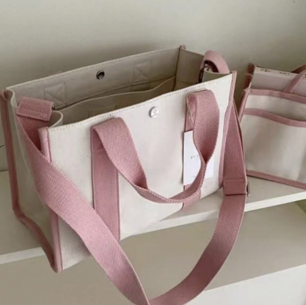 Canvas Shoulder Crossbody Bag with Inner Insert – Versatile & Organized Everyday Tote