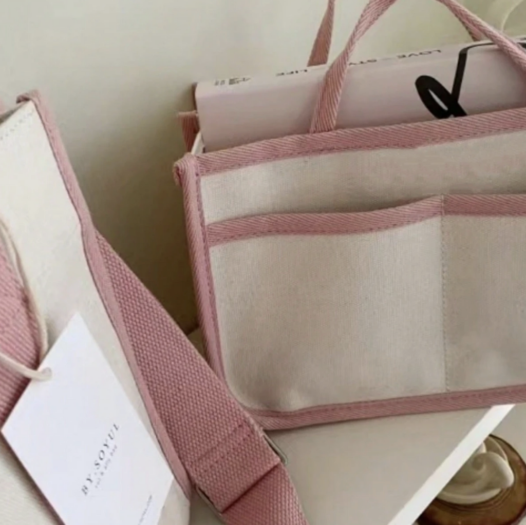 Canvas Shoulder Crossbody Bag with Inner Insert – Versatile & Organized Everyday Tote