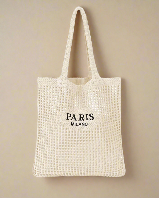 Paris Crochet Tote Bag, Milano Knit Tote Bag