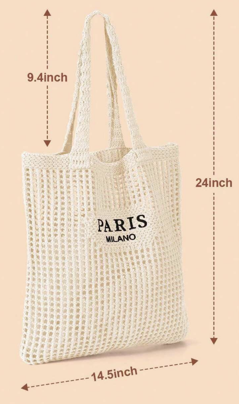 Paris Crochet Tote Bag, Milano Knit Tote Bag