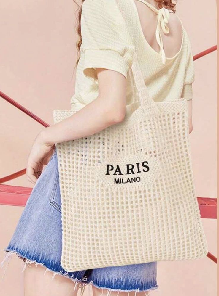 Paris Crochet Tote Bag, Milano Knit Tote Bag