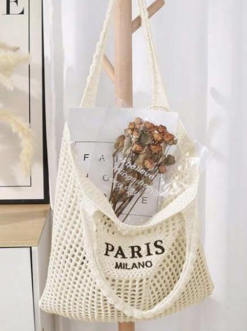 Paris Crochet Tote Bag, Milano Knit Tote Bag